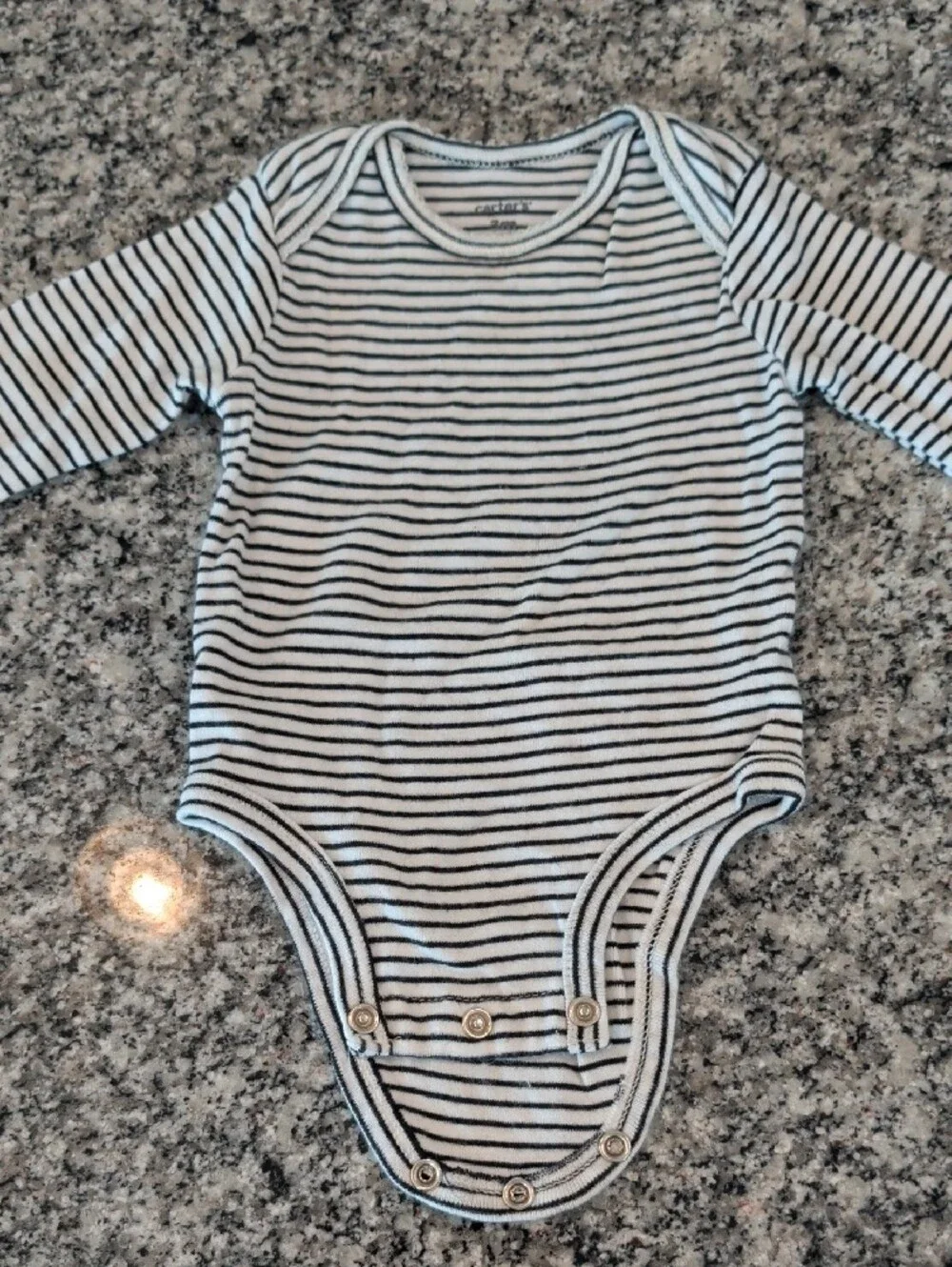 Carter's Black & White Striped Long-Sleeve Baby Bodysuit